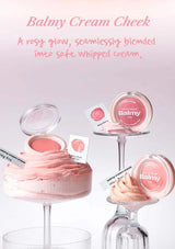 Balmy Cream Cheek product with pink blush on a white background
