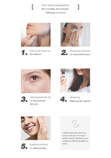 Promotional graphic for a skincare solution with images of skin care routines and text.