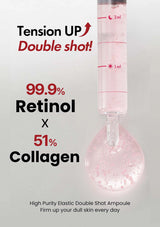 Product packaging with retinol and collagen content on a gray background