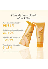 Two skincare products with clinical benefits on a white background