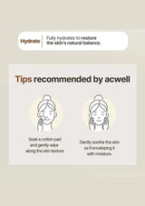 Acwell skincare tips on a beige background