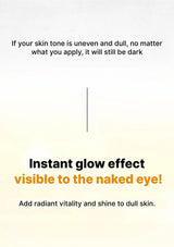 Text advertisement for a skincare product with a light background