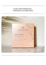 Blanc Dubu Nuborn Cell hydrogel collagen mask packaging on a marble surface