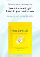 Vita C Patch packaging with promotional text on a light blue gradient background