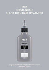 MBA Derma Scalp Black Turn Hair Treatment bottle on a gray background