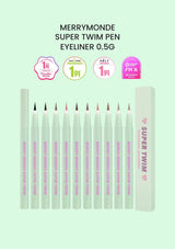 MERRYMONDE Super Twim Pen Eyeliner 0.5g — ten authentic mint pens and matching carton
