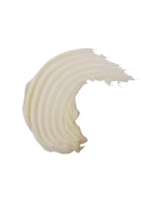 White cream or frosting in a crescent shape on a white background