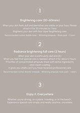 Instructions for skincare care with text on a gray background