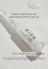 AIDA Whitening Ampoule Mask with text on a light background