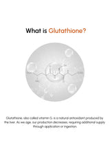 Diagram of glutathione molecule with text explaining its function on a white background