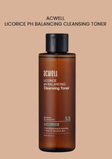 Acwell Licorice pH Balancing Cleansing Toner bottle on a beige background