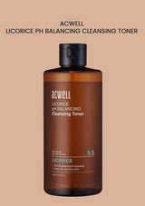 Acwell Licorice pH Balancing Cleansing Toner bottle on a beige background