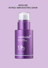 Purple Medicube serum bottle on a light purple background