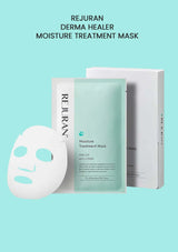 REJURAN Derma Healer Moisture Treatment Mask on a light blue background