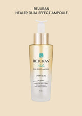 Rejuvenating bottle with pump on a beige background