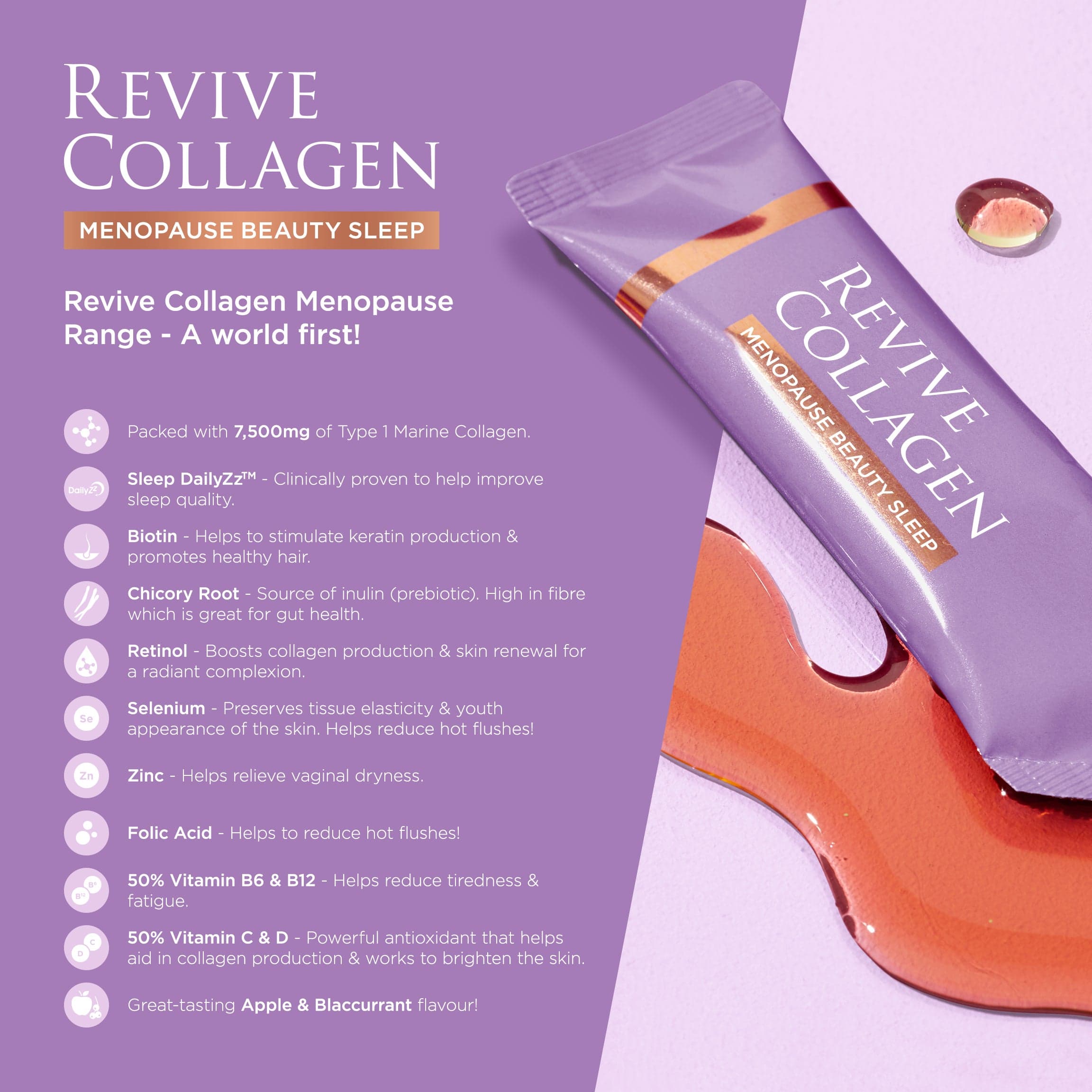 Revive Collagen - Menopause Beauty Sleep Hydrolysed Marine Collagen Drink