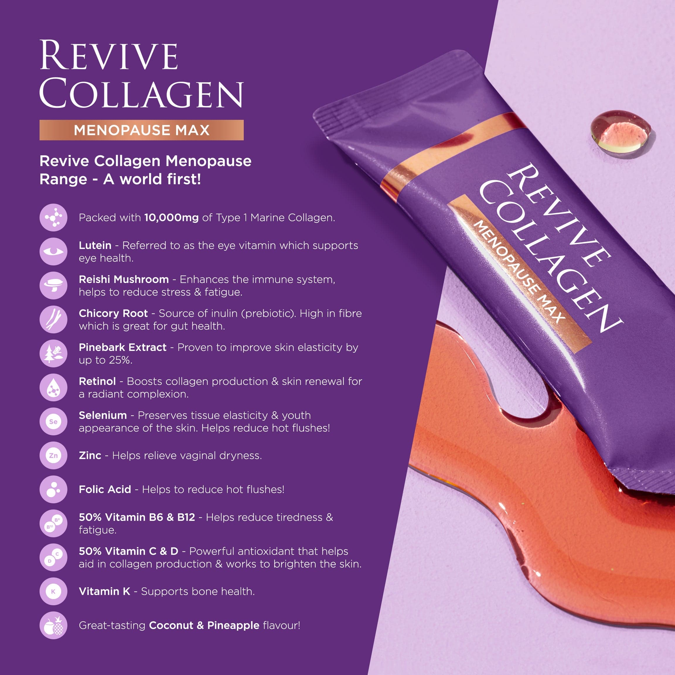 Revive Collagen - Menopause Max Hydrolysed Marine Collagen Drink