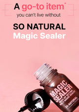 Magic Sealer bottle with text on a pink background