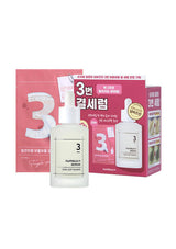 Skincare product with packaging featuring large number '3' on a white background