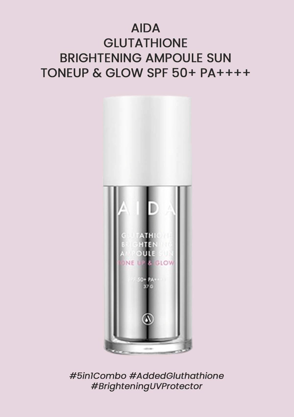 AIDA Tone Up & Glow Ampoule Sun SPF50+  Brightening UV Care SG  COCOMO