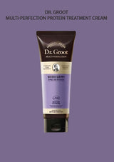 Dr. Groot Multi-Perfection Protein Treatment Cream tube on a purple background