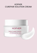 Kopher Curepair Solution Cream jar with cream smear on pink background