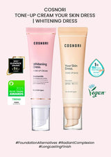 Two Cosnori skincare products on a white background with text and logos.