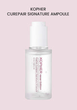 Kopher Curepair Signature Ampoule bottle on a pink background