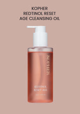 Kopher Redtinol Reset Age Cleansing Oil bottle on a beige background