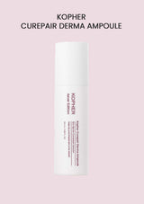 Kopher Curepair Derma Ampoule bottle on a pink background