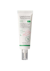 Tube of Axis-Y Complete No-Stress Physical Sunscreen on a white background