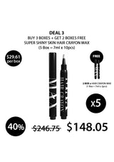 Promotional graphic for hair crayon max with pricing and deal details.
