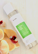 Toner bottle with floral background