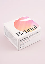 A box of K-SECRET Advanced Regenerating Eye Gel Patches with Retinol. The packaging is predominantly pink and white, with text and branding.