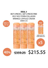 Promotional offer for Vely Vely PDRN Collagen Wrinkle Capsule Cream with pricing and quantity details.