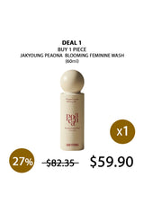 Jakyoung Peaona Blooming Feminine Wash bottle with promotional text on a white background