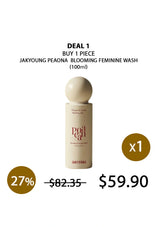 Jakyoung Peaona Blooming Feminine Wash bottle with promotional text on a white background