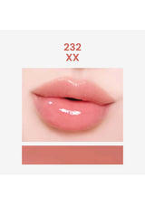 Lipstick swatch with a close-up of lips wearing the shade 232 XX on a white background.
