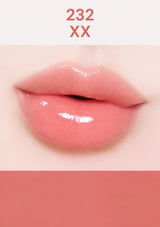 Lipstick swatch with a close-up of lips wearing the shade 232 XX on a white background.