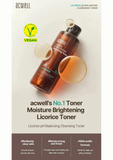 ACWELL licorice toner with original vegan mark and moisture brightening benefits