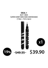 Hair crayon packaging with promotional text on a white background