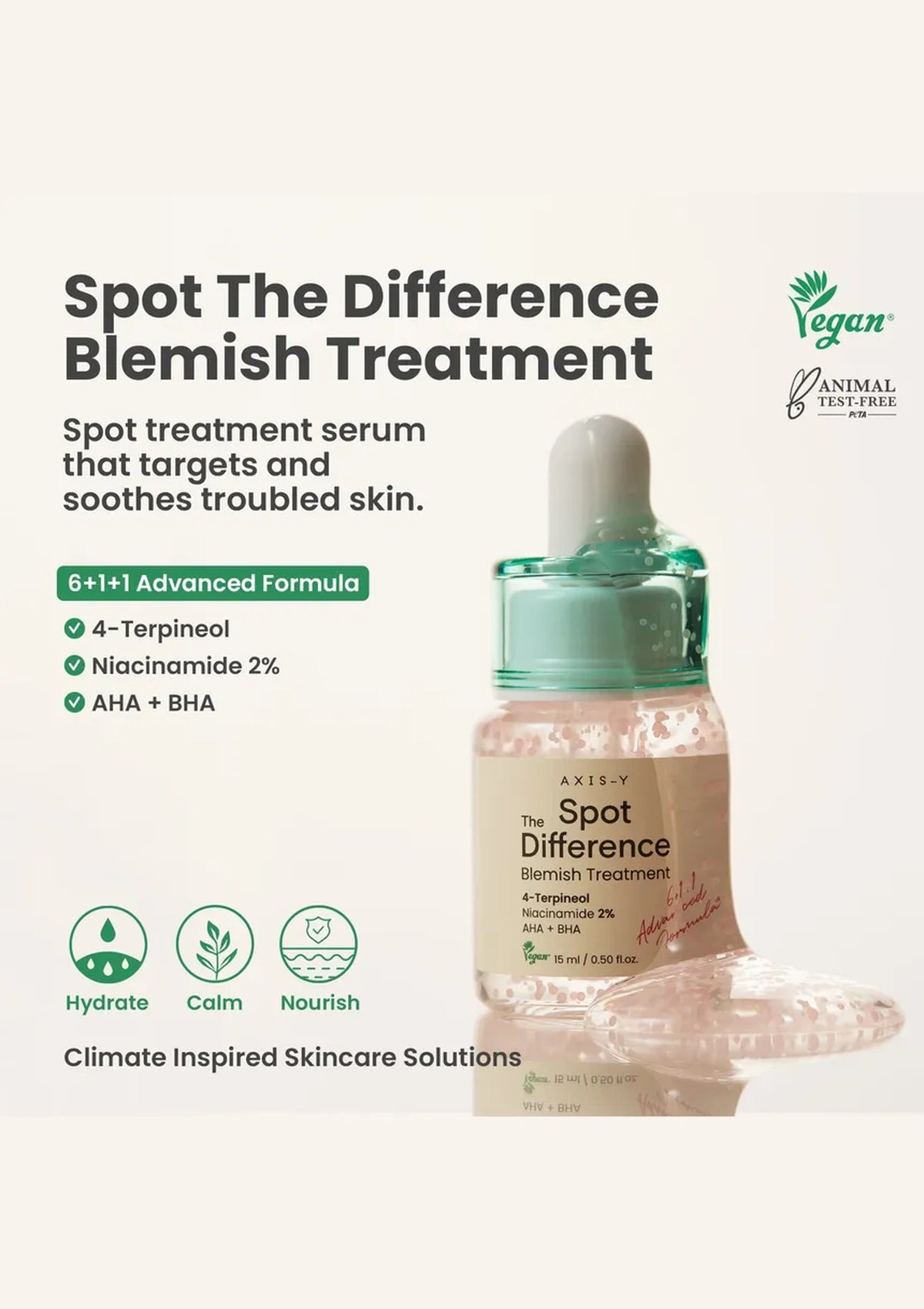 AXIS-Y Spot The Difference Blemish Treatment 15ml — introduction; original brand product information