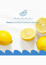 Vitamin C and chlorine filtration information for the separately sold BODYLUV Vita Pure filter.