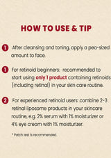 Instructions on how to use a skincare product with text on a beige background