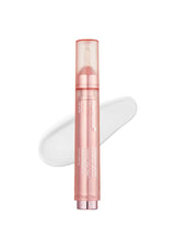 Pink skincare serum bottle on a white background