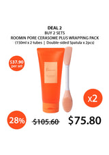 Roomin Pore Cerasome Plus Wrapping Pack with spatula on a white background