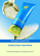 Numbuzin No.0 sulfur cleansing foam blue tube and creamy texture