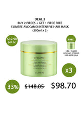 Promotional offer for Elimère Avocamo Intensive Hair Mask with pricing and quantity details.