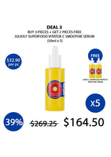 Julioly Superfood Vitatox C Smoothie Serum with promotional offer on a white background