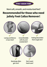 Advertisement for julioly Foot Callus Remover showing foot care issues and product recommendation.